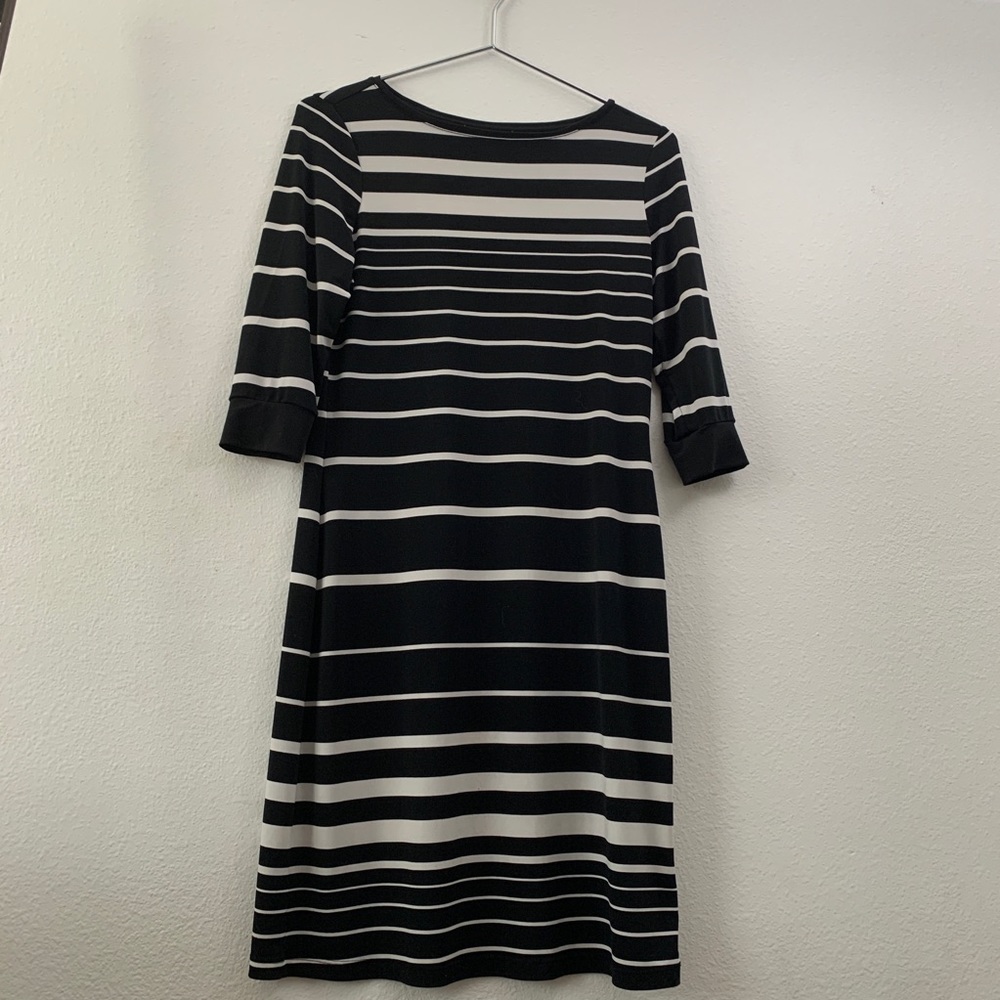 Liz Claiborne black and white sheath dress